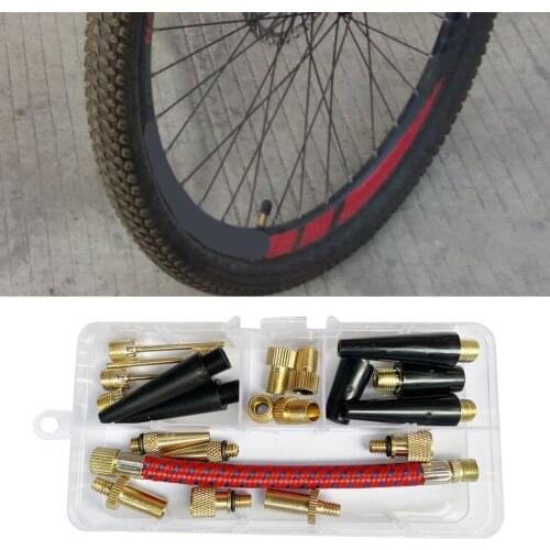 21Pcs/Set Bicycle Valve Adapter Set Basketball Football Soccer Compact Air Inflator Nozzle Kit for Bike Bicycle Accessories
