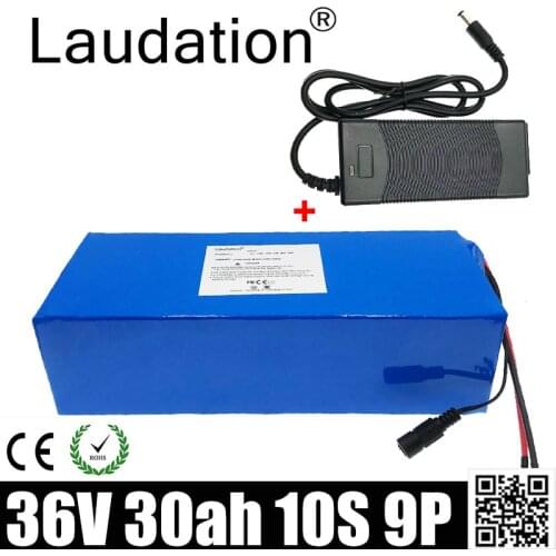 Laudation 36V 30ah E bicycle battery 36V battery pack 30ah 10S 9P electric bicycle lithium battery for 750W motor with 25A BMS