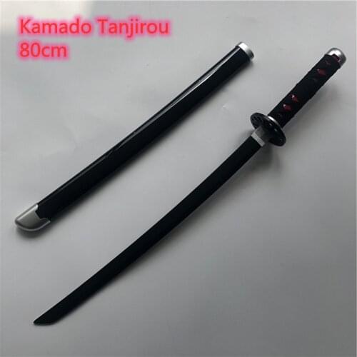 80cm Kimetsu no Yaiba Sword Weapon Demon Slayer Kamado Tanjirou Cosplay Sword 1:1 Anime Ninja Knife wood toy
