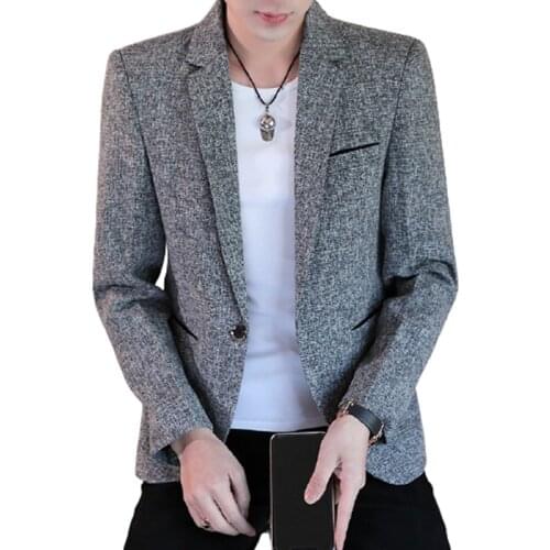 Fashion Blazer Coat Men Single Button Casual Men Slim Blazer Jacket Designs Formal Jacket Mens Fit Stylish Blazer Suit Coat