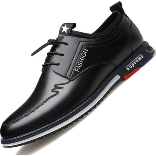 Mens Leather Shoes Mens Shoes Spring Fashion Casual Breathable Shoes Leather Soft Sole Damping Shoes Mens Casual Shoes