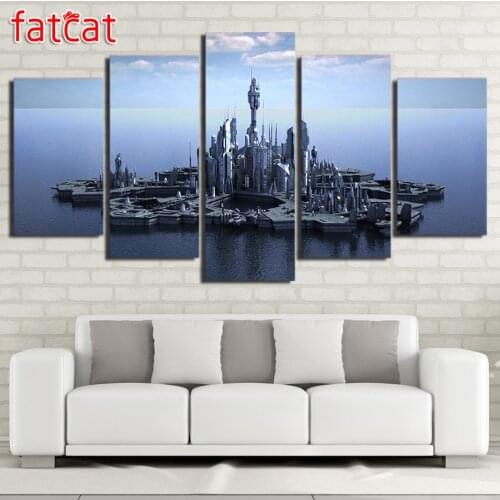 FATCAT 5 Piece Stargate Atlantis Diy Diamond Painting Full Square Round Drill Diamond Embroidery Sale Art Home Decor AE942