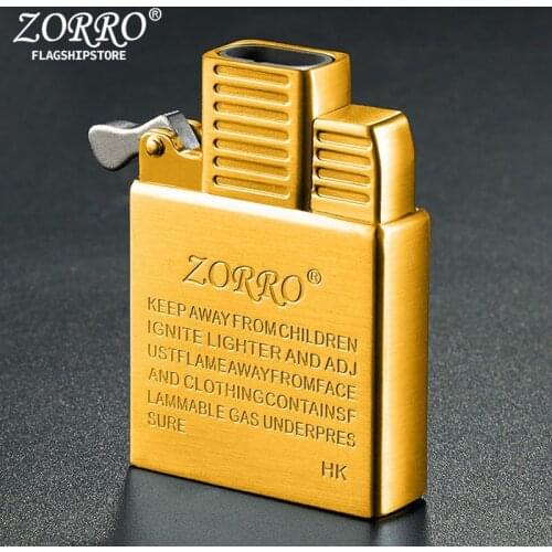ZORRO Original Dual Fire Torch Lighter Gas Jet Windproof Cigarette Cigar Lighter Movement Inflatable Lighter Liner DIY Tool