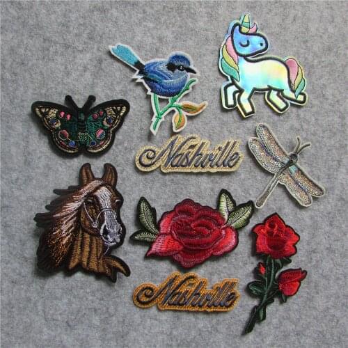 KSCRAFT 9pc Mixed flower Patches For Clothing Iron On Embroidered Applique DIY Apparel Accessories Patches For Clothing Fabric