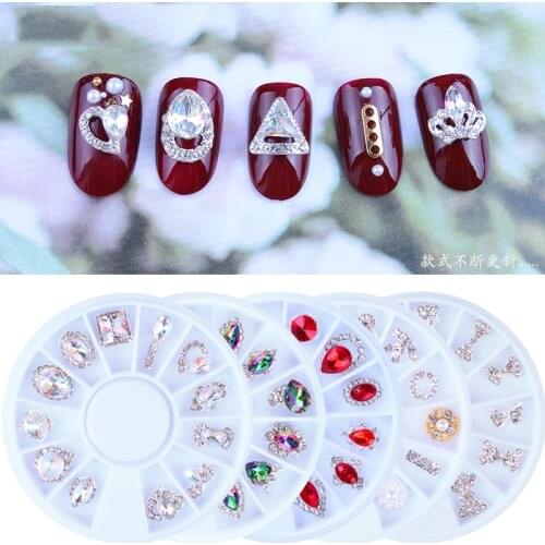 Nail Charms, Nail Art Rhinestones,1 Wheel 3D Charm Alloy Large Rhinestones Bow Silver Metal Charms Gems Stones for Nail Art ,kj8