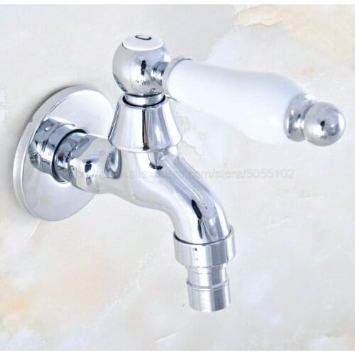 Polished Chrome Bathroom Washing Machine Tap Cold Water Bibcock bathroom faucet Golden finish Garden Faucet zav156