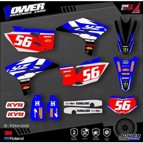 PowerZone Custom Team Graphics Backgrounds Decals 3M Stickers Kit For YAMAHA 2012-2015 WRF450 002