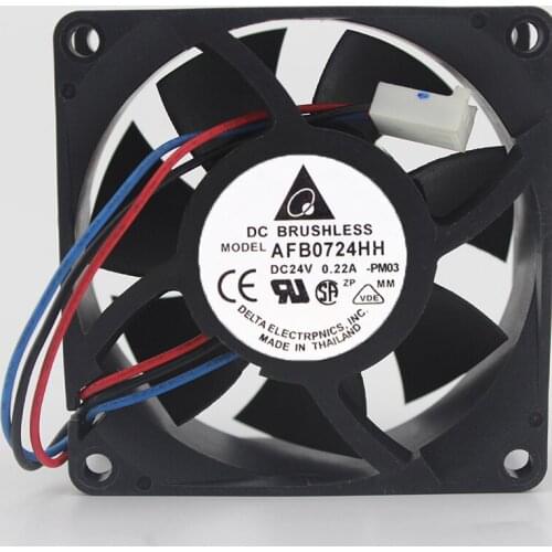 Delta Electronics AFB0724HH PM03 Server Cooling Fan DC 24V 0.22A 70x70x25mm 3-wire