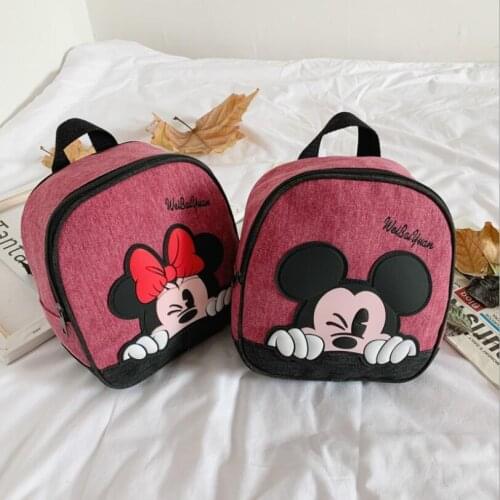 School Bag Kindergarten Boy and Girl 2-6 Year Old Minnie Baby Backpack New Cartoon Bag Preschool Child Cute Plush Toys Backpack