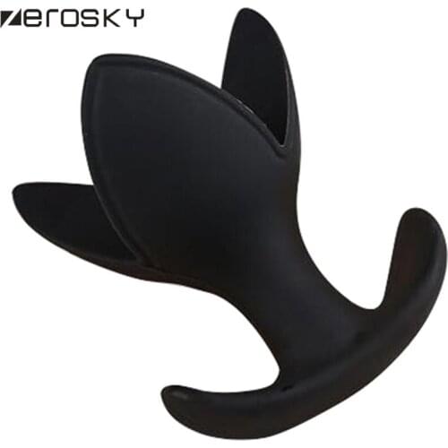 Zerosky Silicone Flower Opening Butt Plug Gay Fetish Sex Toys Anal Expander G Spot Stimulator Anus Dilator Anal Plug for Adults