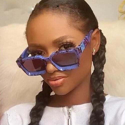 2021 New Vintage Unique Cloud Square Sunglasses Women Brand Fashion Modern Blue Sky Sun Glasses Men Show Shades Oculos Feminino