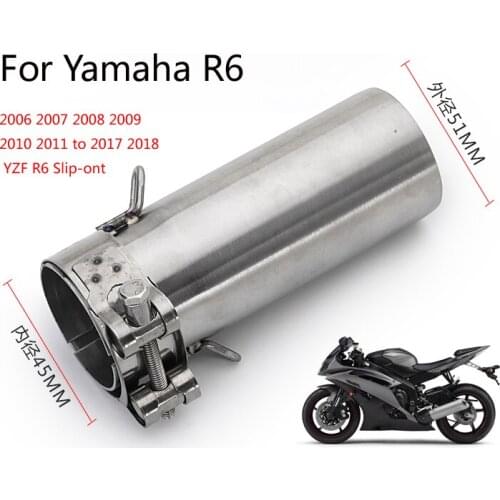 Motorcycle Exhaust Mid Pipe for Yamaha R6 YZF-R6 Slip On Original Header 45mm Muffler Stainless Steel 2006-2016