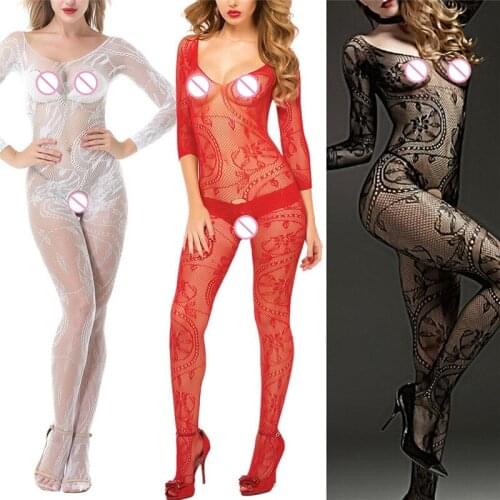 1PCS Bodystocking Fishnet Sheer Mesh Bodysuit Open Crotch Mesh Flower Hot Stocking On The Body Sexy Leotard Sex Clothes