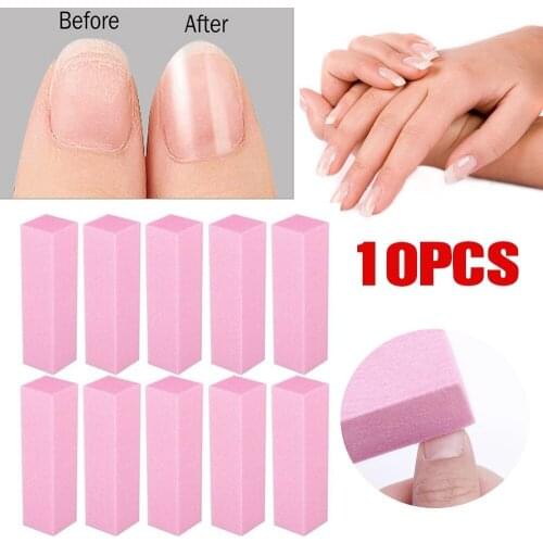10Pcs/Set Pink Nail Art Buffer Sanding Block Buffs Professional Nail Files Polishing Tools Pedicure Nail Manicure Accessories