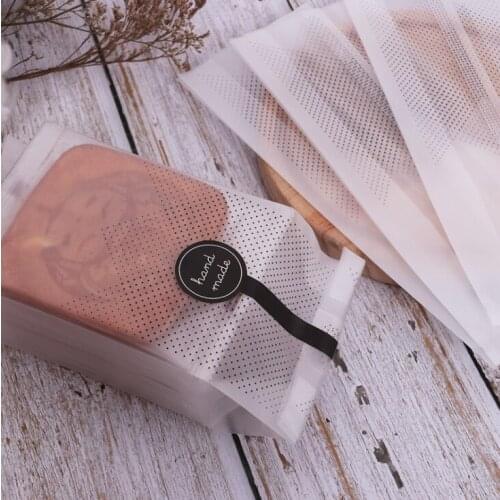 1000pcs Black Polka Dot Bakery Bags Clear Plastic Treat Bag Bread Toast Packing Pouch