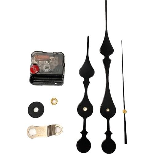 12888 Round Hole High Torque Quartz Movement Sweep Screw In Type Clock Accessory With 2297#Black Long Hands DIY Kits