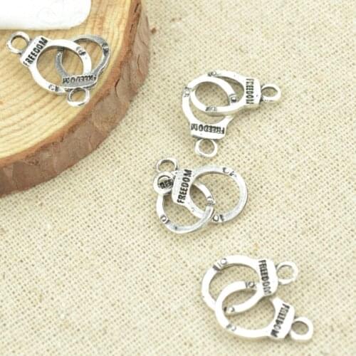30 pcs 30*10 mm Antique Tibetan Silver Charms Bracelet Necklace Pendant New Fashion Alloy charm Handcuffed Connector J195