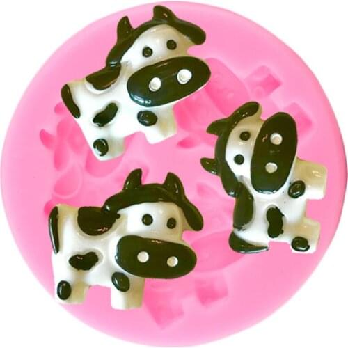 3D Cows Silicone Molds Animals Cupcake Topper Fondant Cake Decorating Tools Candy Clay Resin Mould Chocolate Gumpaste Moulds