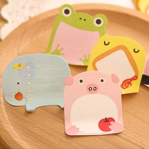 40 Sheets Cute Cartoon Memo Pads Kawaii Animal Sticky Notes Creative Notepad Office Supplies School Stationery Supplies