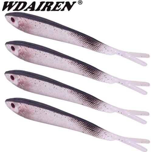 5PCS Forktail Fish Soft Bait 7.5cm/10cm Silicone Worm Wobblers Fishing Lures Isca Artificial Swimbaits Bass Carp Flying Tackle