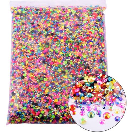 50000pcs 2mm-14mm Wholesale стразы 18 Colorl Imitation Pearls Half Round Rhinestone Flatback Glue On Rhinestone For Garment G11