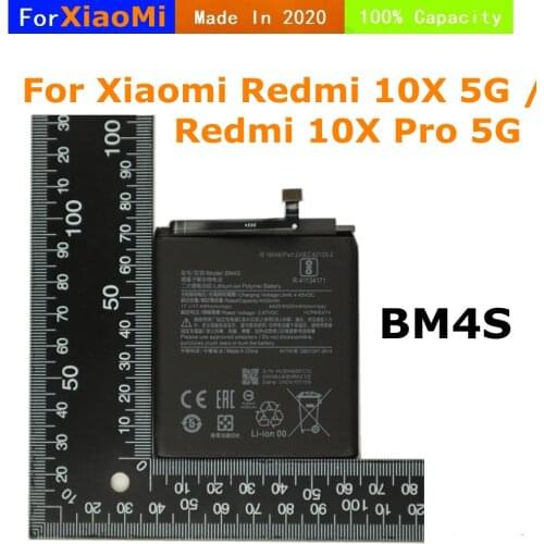 BM4S Replacement Battery For Xiaomi Redmi 10X 5G,Redmi 10X Pro 5G Phone Battery 4520mAh High Quality Lithium Polymer Batteries