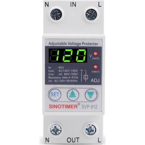 Din Rail Adjustable Recovery Reconnect Over And Under Voltage Protective Protection Relay Over Voltage Protection