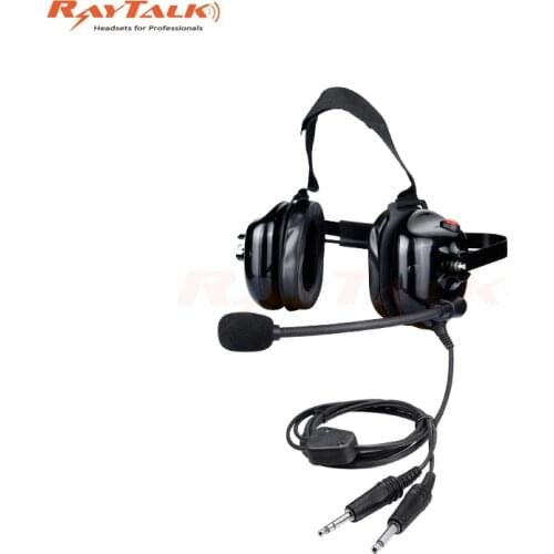 Two Way Radio Headset with Durable Coil Cord Cable, Noise Cancelling Mic and PTT, GA Dual Plugs, High Quality Free Shipping