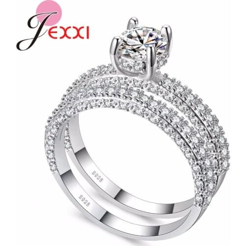 Elegant 925 Sterling Silver Claws Shape Cubic Zirconia Rings For Women Concise Korean Trend Engagement Wedding Anillos Mujer