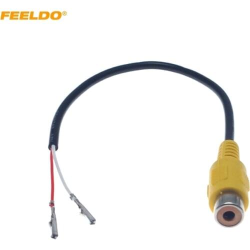 FEELDO 1PC RCA Female Connector With Wire Crimp 2-Pin Terminal For DIY Installation #CT6329