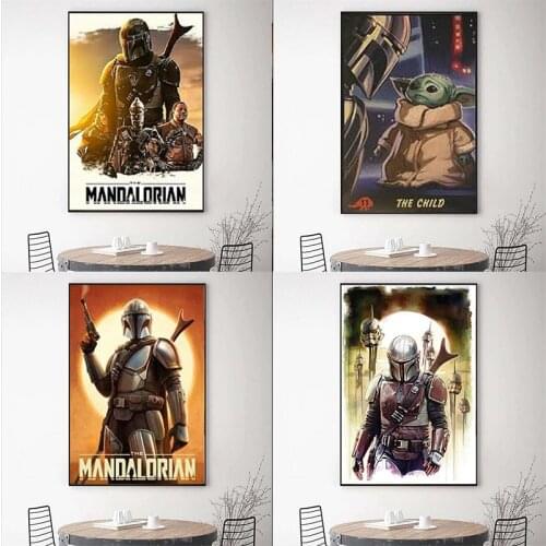 Canvas Anime The Mandalorian in the 80s Pictures Home Decoration Paintings Poster HD Prints Wall Art Modular Living Room Framed
