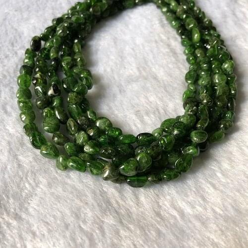 Chrome Diopside 5x7mm Tumble Nugget beads,Genuine Diopside Beads 1string of 15.5" for jewelry making