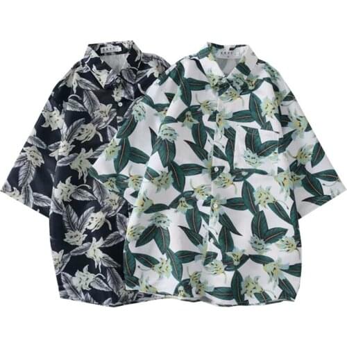 Fashion Men Short Sleeve Hawaiian Shirt Fast Drying Plus Size Asian Size M-3XL Summer Casual Floral Beach Shirts for Men
