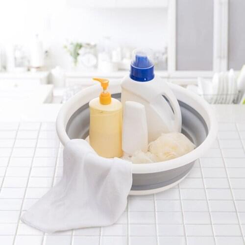 Wash Bucket Creative Plastic Foldable Portable Kitchen Bathroom Camping Car Washing Fishing Cleaning Tools Outdoor Accessories