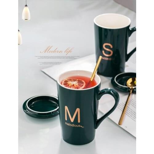 Milk Tea Mugs Friends Cup With Spoon Gift Box Luxury Gold Rim Ceramic Office Coffee Cup And Saucer Set Birthday Couples Gifts
