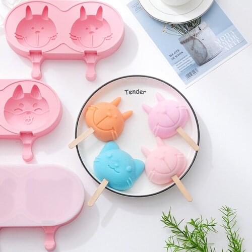 Cartoon Silicone Popsicle Molds Form for Handmade Creativity Ice Cream Tray