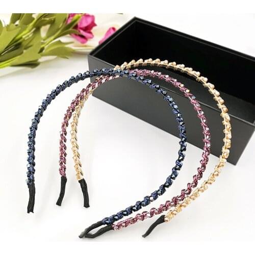 Girls Crystal Beaded Hair Band diadema mujer Fashion Head hoop Women Boutique Hair Accessories Sweet Headband tiara de cabelo