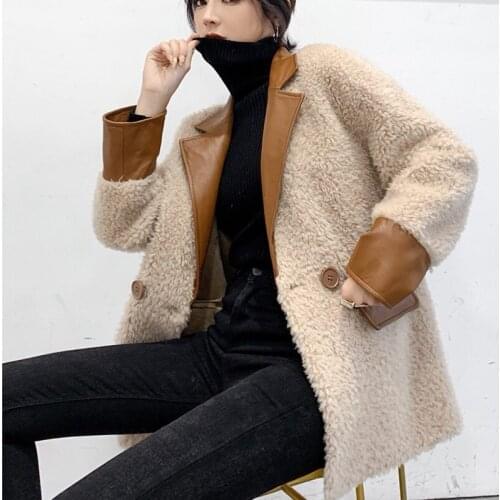 New Fashion Winter Women Teddy Coat Autumn Fluffy Plush Winter Faux Fur Jacket Coat Women Slim Faux Fur Jacket Lambswool Outwear