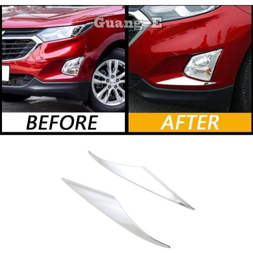 Car Body Head Front Fog Eyebrows/Trim Light Lamp Frame Stick ABS Chrome Cover For Chevrolet Equinox Third GE 2017 2018 2019 2020