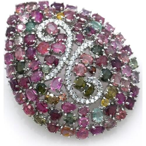 Tourmaline and Silver 925 Pendant / Brooch