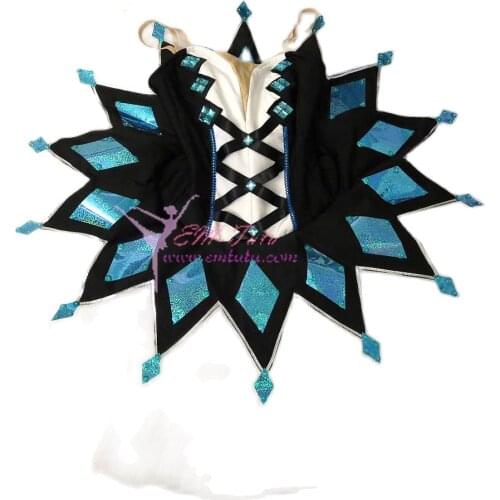 Harlequinade Professional Ballet Tutu Black Blue Stage Professional Ballet Costumes Performance Classical Pancake Tutu Dress