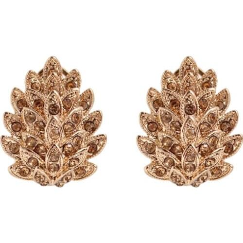 99 carat pine cone earrings golden texture Sen ear bone earrings female 2019 new personality chic earwear tide Free Shipping