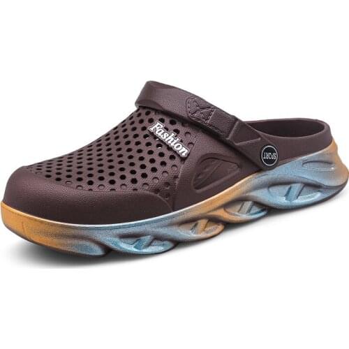 2021 Summer Beach Slippers Casual Slides Men Sea Clogs Sandals Mules Flip Flops Boy Flat Platform Shoes Light Soft Masculina