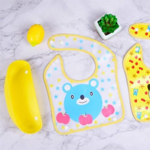 Blue Waterproof EVA No Sleeve Bibs Children Apron For Kitchen Feeding Smock Bibs Kids Eating Breastplate Kid Baby Clothing