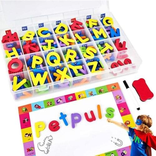 10/26 Pcs Magnetic Letters With Whiteboard Uppercase Lowercase Foam Alphabet ABC Magnets for Fridge Refrigerator Educational Toy