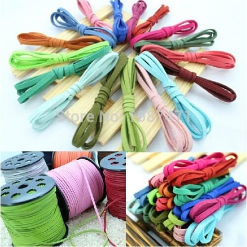 100 meter 3mm Necklace Cord Bracelet Cord Jewelry handwork jewelry Line Fauxwood Suede mixed color Leather Cord Jewelry Line