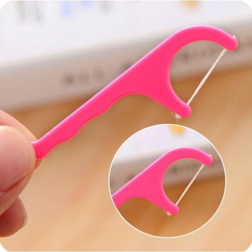 25pcs/Bag Plastic Dental Toothpick Cotton Floss Toothpick Stick Table Kitchen Bar Accessories LX4266