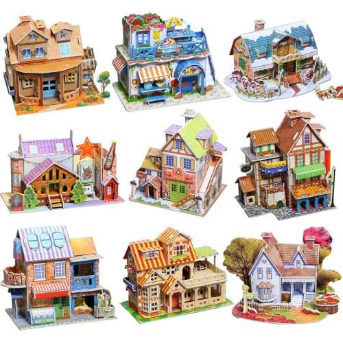3D Paper Board Puzzle Construction Assemble Early Learning Toy Children Gift Paint Educational Toys For Kids birthday gifts