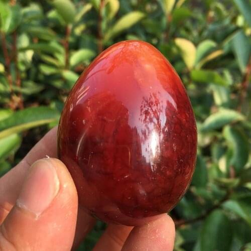 50MM agate natural red onyx polished crystal egg Healing