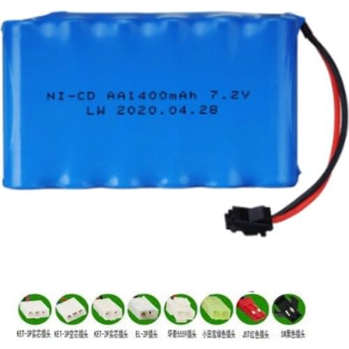 7.2v 1400mah NiCD Battery For Rc toys Car truck Tanks Trains Robot Gun part Ni-CD AA 7.2v Rechargeable Battery 1Pcs For rc boats